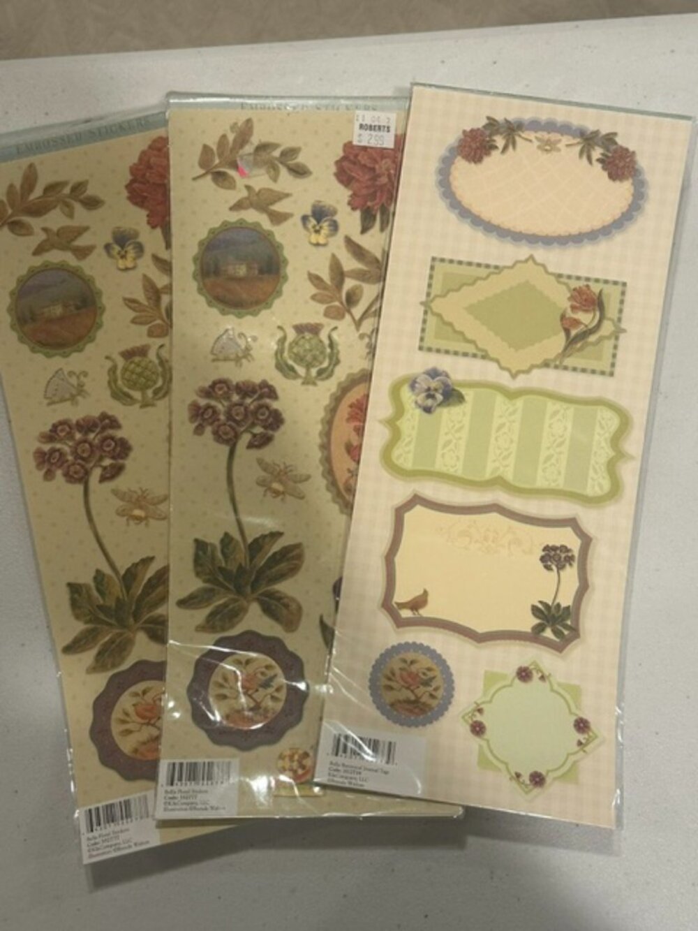 NEW K & Company Brenda Walton Embossed Stickers Set of 3 Sheets